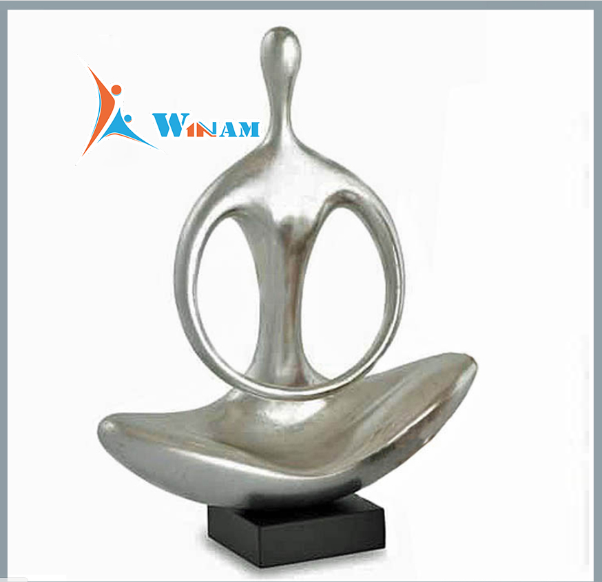 Metal Nude Sitting Abstract Human Sculpture