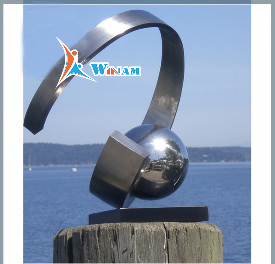Modern stainless steel metal ball sculpture for decoration
