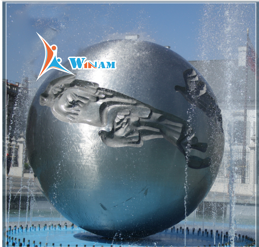 Large Modern Garden Metal Stainless Steel Sphere Sculpture