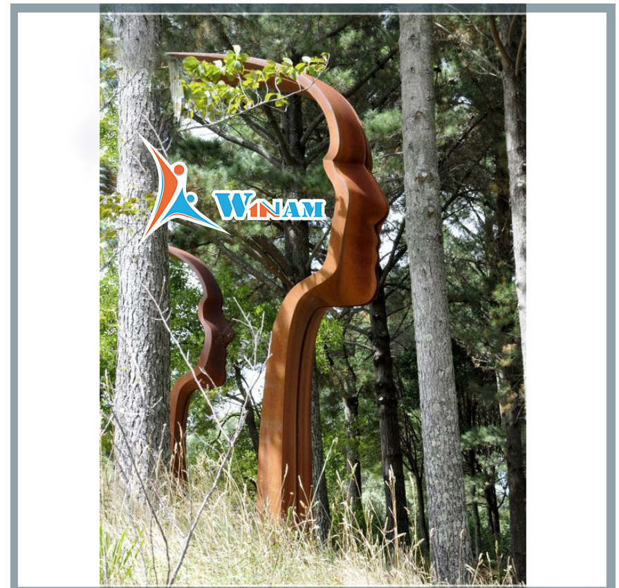 Large abstract metal robot sculpture