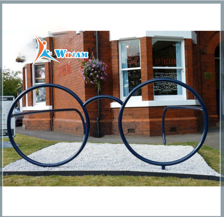 Stainless Steel Painted Black Glasses Frame Sculpture for outdoor decoration