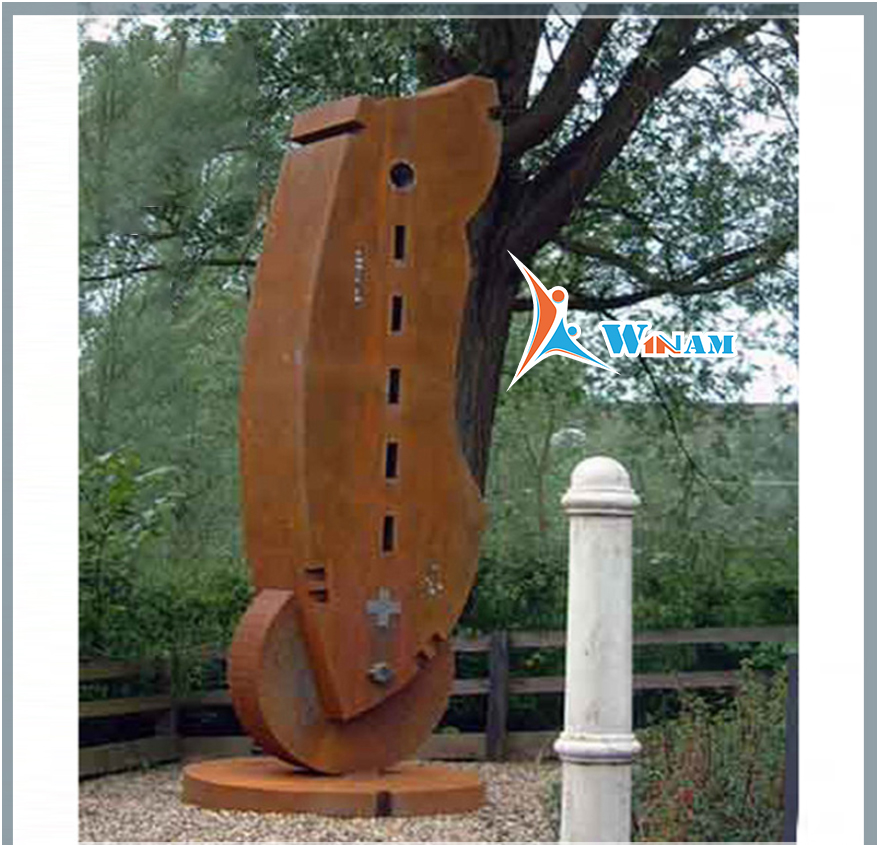 Large Abstract Park Corten Steel Sculpture