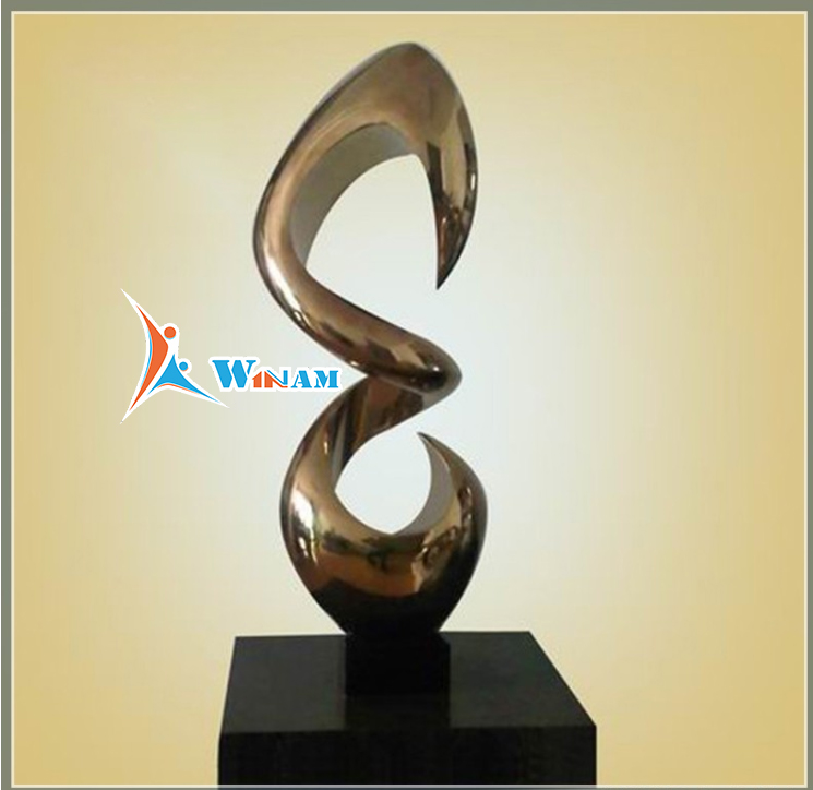 Number Three Malaysian Style Stainless Steel Art Sculpture