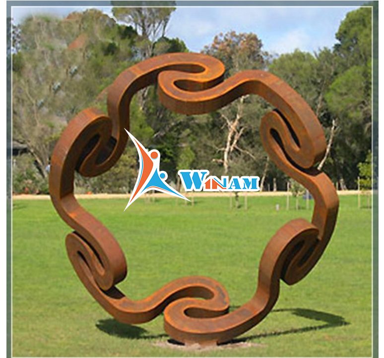 European style rusty steel modern sculpture art