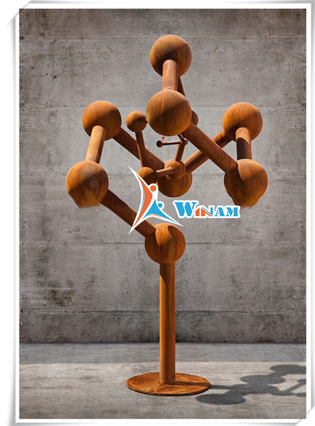 Modern luxury corten steel art work rustic sculpture