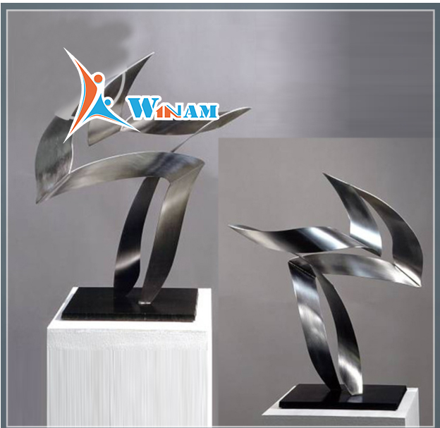Abstract Stainless Steel Bird Sculpture for Office Decoration