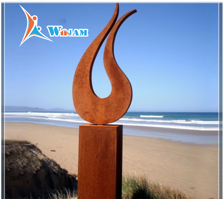 Large Love Garden Corten Steel Metal Sculpture