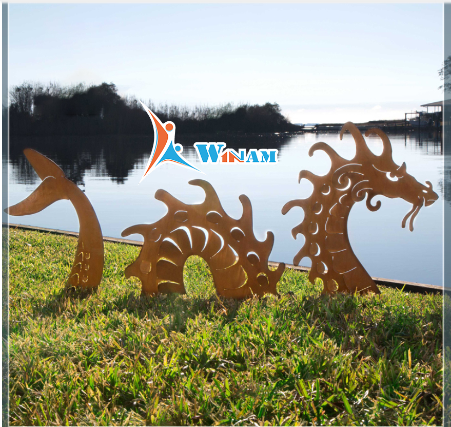 Wall art laser cutting metal dragon sculpture