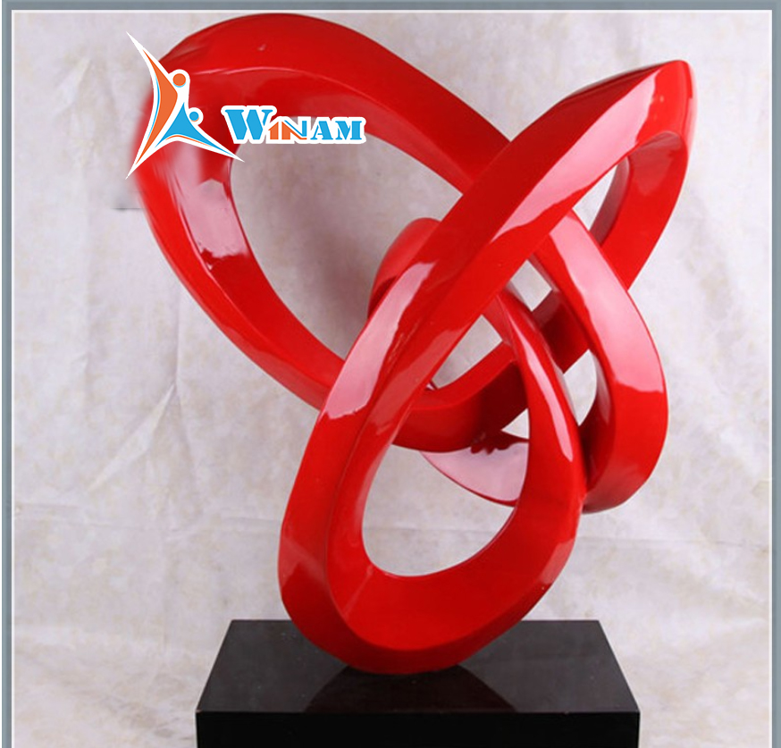 Abstract Living Room Red Painted Decorative Sculpture