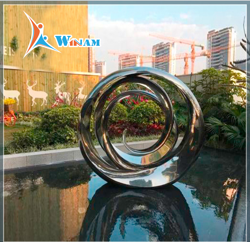 Mirror Polishing Stainless Steel Garden Statue Sculpture for Sale