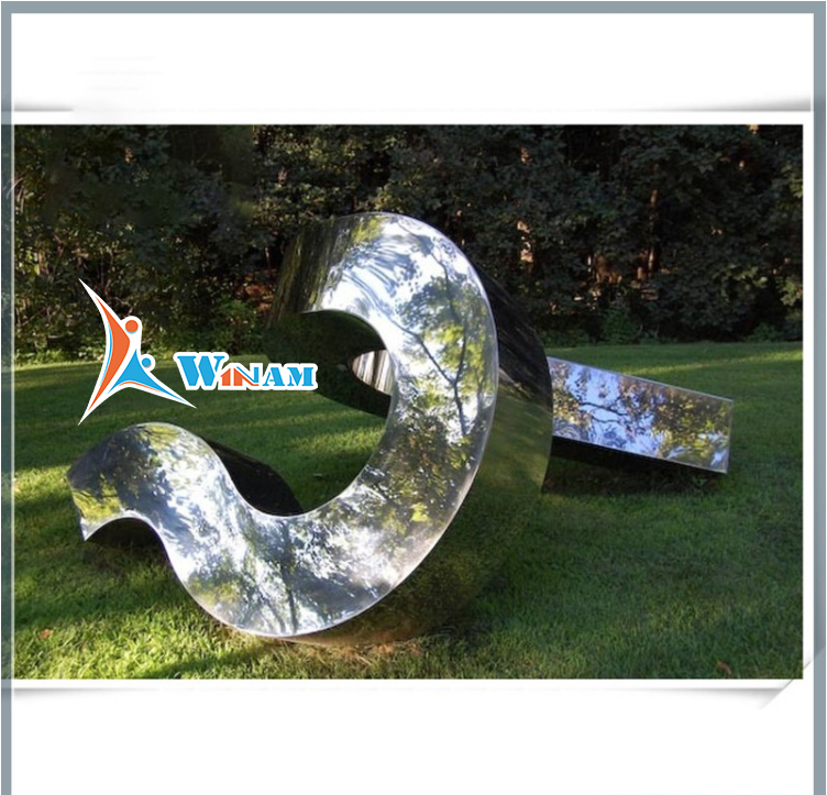 Contemporary garden landscape stainless steel sculpture