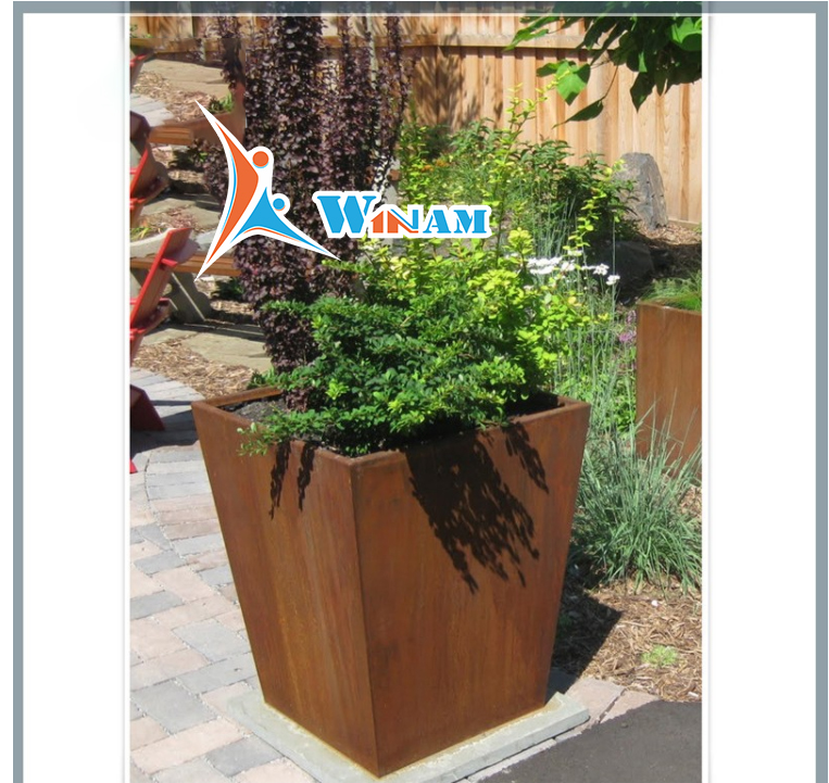Urban Sculpture Style and Park Use Corten Steel Planter