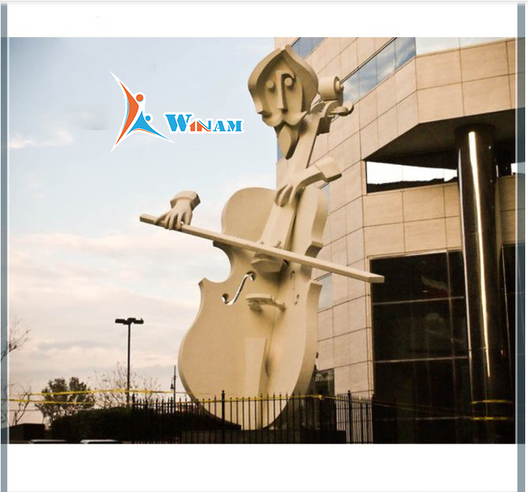 Outdoor Decoration Stainless Steel Violin Sculpture