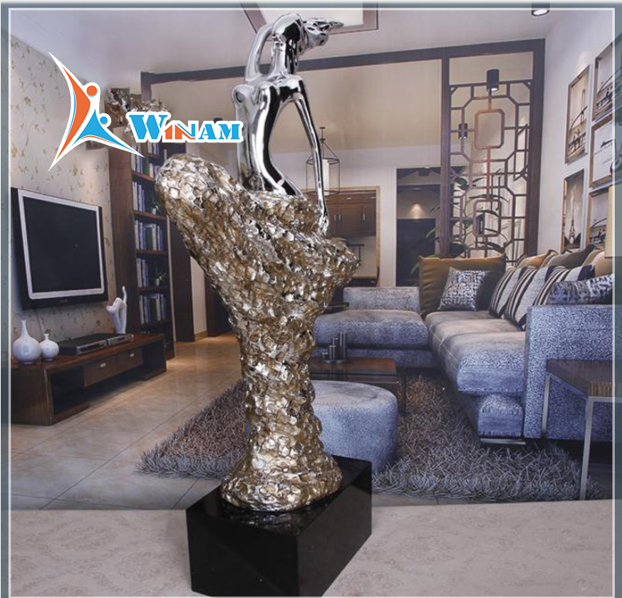 Abstract art stainless steel sex lady women sculpture