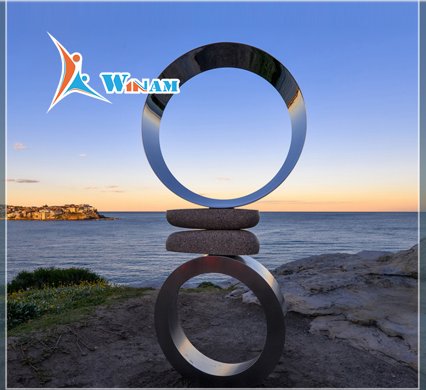 Hot sale outdoor circle stainless steel garden sculptures for sale