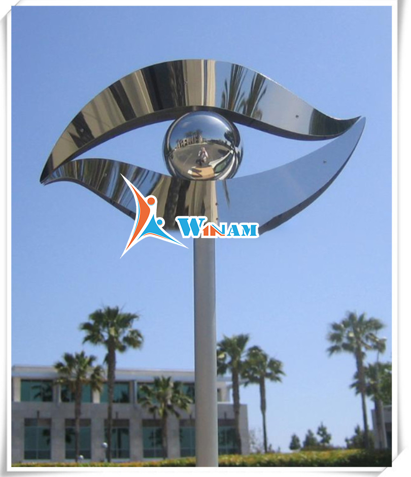 Pillar stainless steel sculpture for outdoor decoration