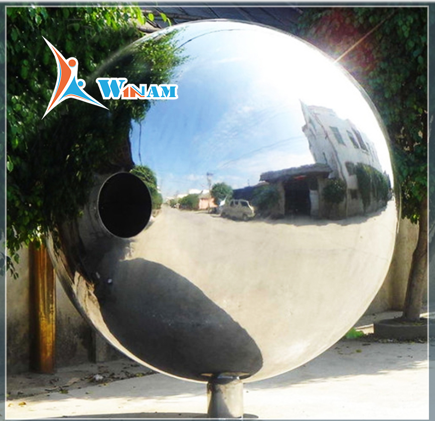 Stainless Steel Garden Modern Metal Hollow Sphere Sculpture