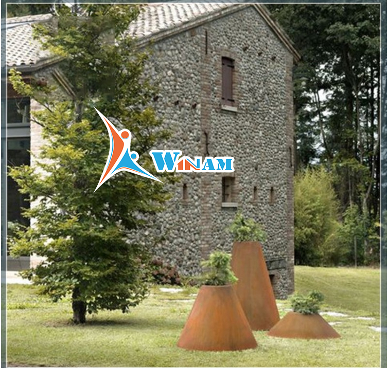 Wholesale modern custom size corten steel planter