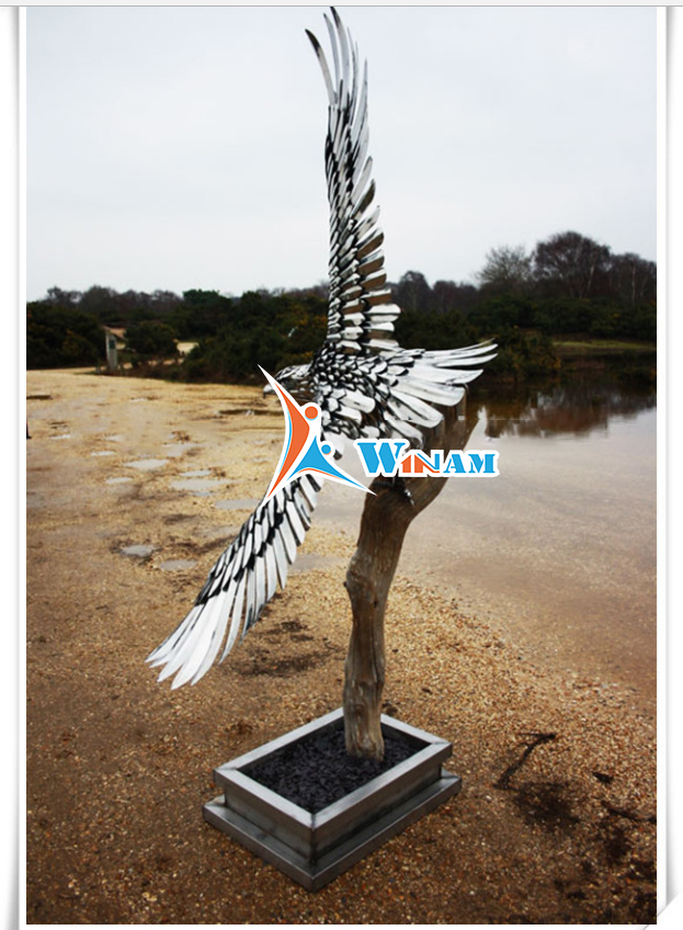 Animal Statue Modern Stainless Steel Eagle Sculpture