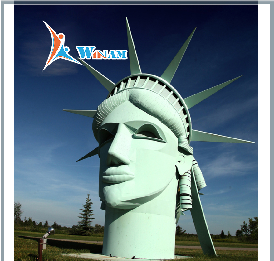 USA Style Stainless Steel Large Outdoor Lady Liberty Sculpture