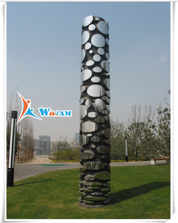Popular modern fabulous China mirror tree trunk stainless sculpture