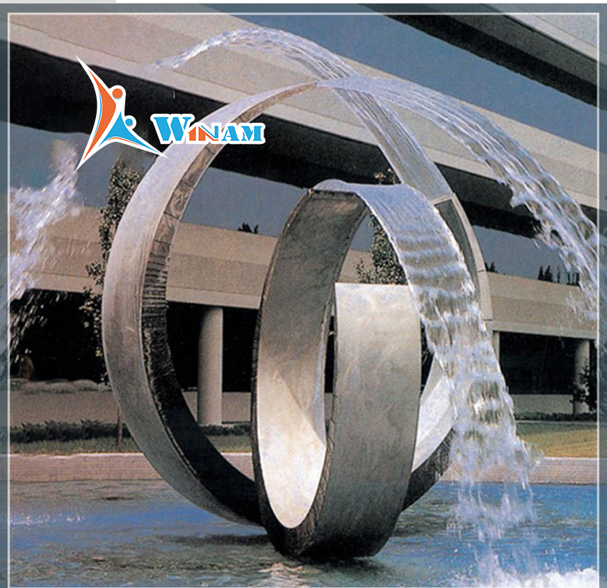 Stainless Steel Water Feature Metal Outdoor Sculptures For Sale