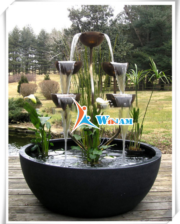New product hot greece sculpture stainless steel layer water fountain