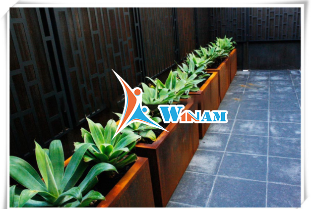 New product garden corten steel flower pot box sculpture home decor