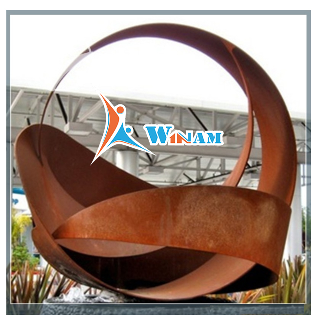 Europe Technique Product Corten Steel Ball Sculpture