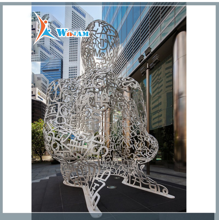 Large Abstract Figure Stainless Steel Sculpture For Public Square