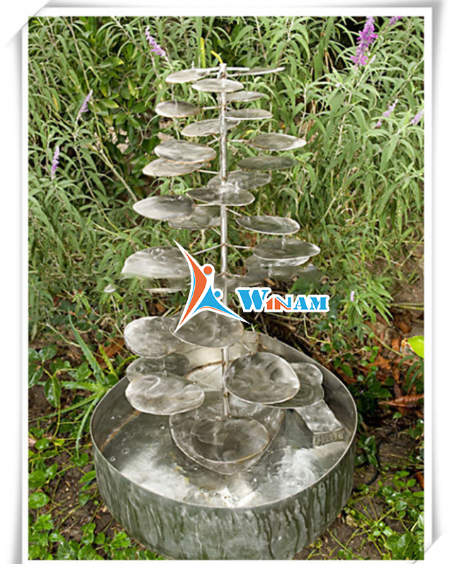 New christmas product garden flower multilayer stainless water fountain decoration