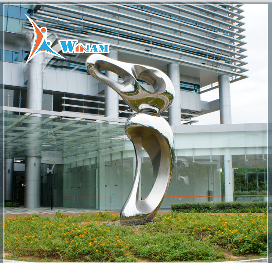 Abstract metal sculpture stands for public decoration