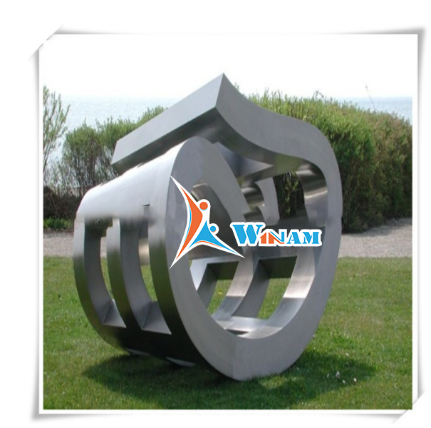 Large city stainless steel outdoor sculpture