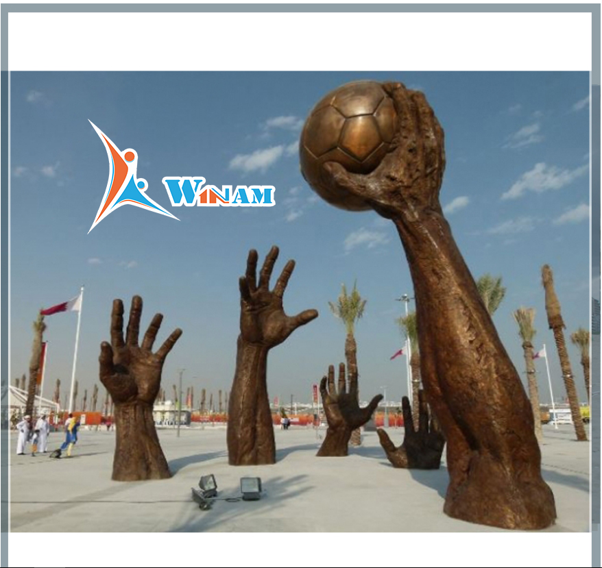 Large abstract outdoor bronze statue