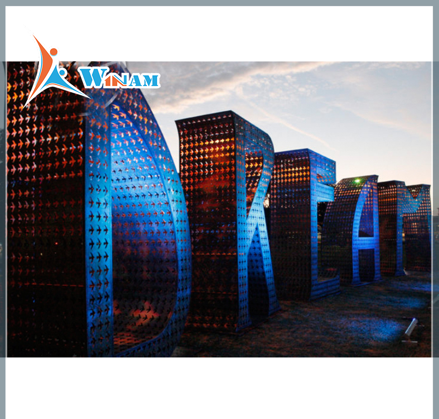 Customizable letter metal steel sculpture