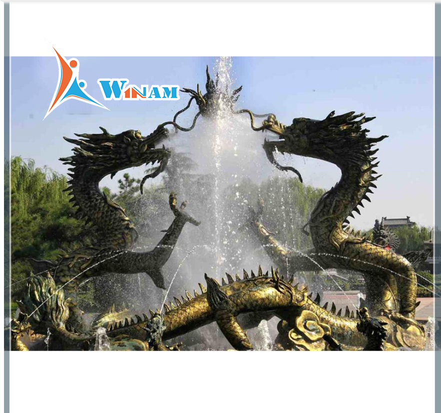 Garden art large metal dragon sculptures