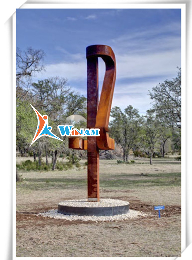 Decorative road art metal steel light sculpture