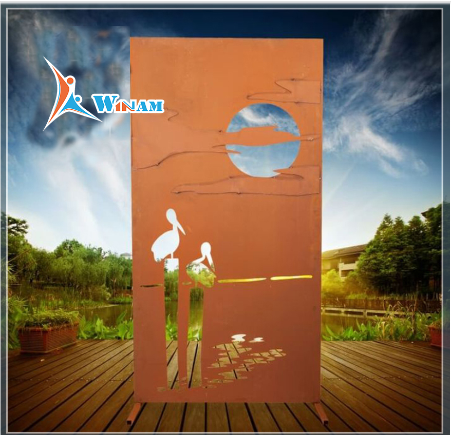 Wholesale corten steel outdoor metal garden screen for sale