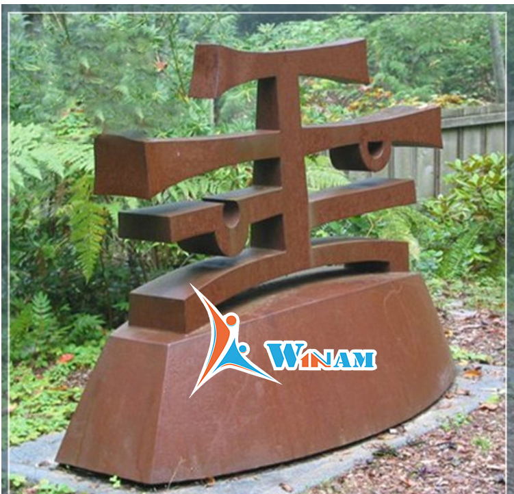 Large outdoor art corten steel classic sculpture