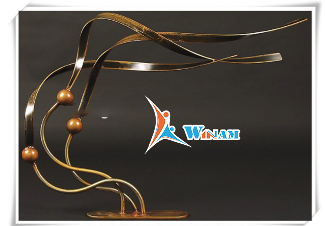 New product China home decor custom stainless steel vintage ribbon sculpture