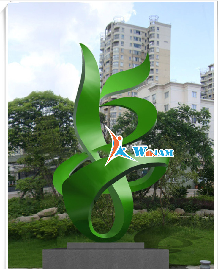 2014 city outdoor green stainless steel sculpture