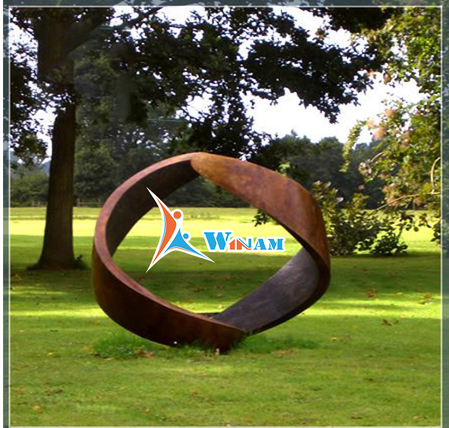 Abstract garden corten steel sculpture