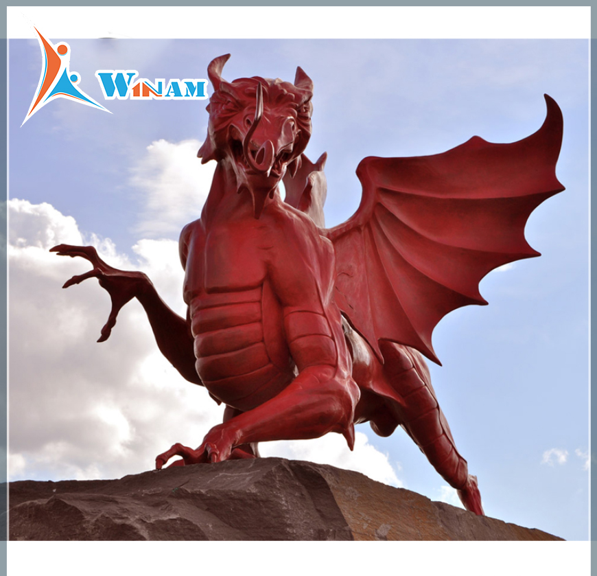 Plaza decoration large metal dragon sculpture