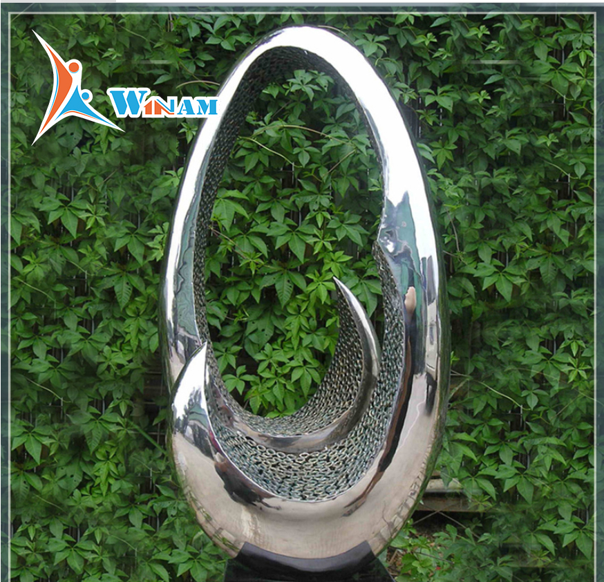 Polished Stainless Steel Abstract Sculpture Garden Decoration