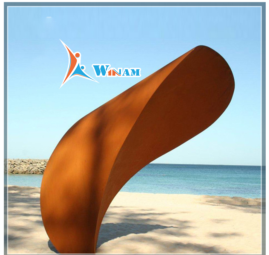 Garden Rustic Abstract Metal Corten Steel Art Sculpture
