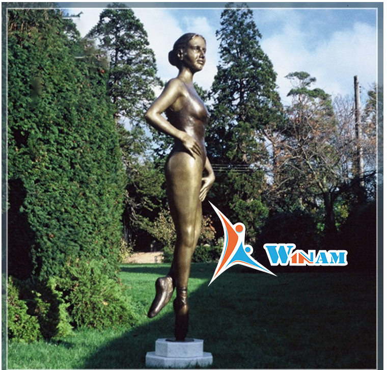 Elegant Female Dancer Bronze Ballet Dancer Sculpture for Garden Decor