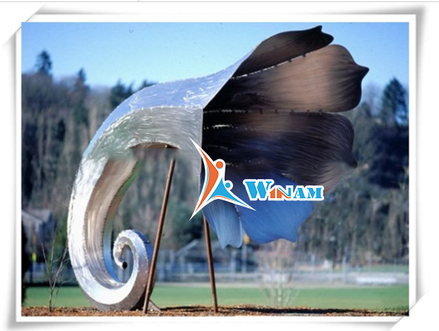 Outdoor best selling morning glory handcarved fairy flower stainless sculpture