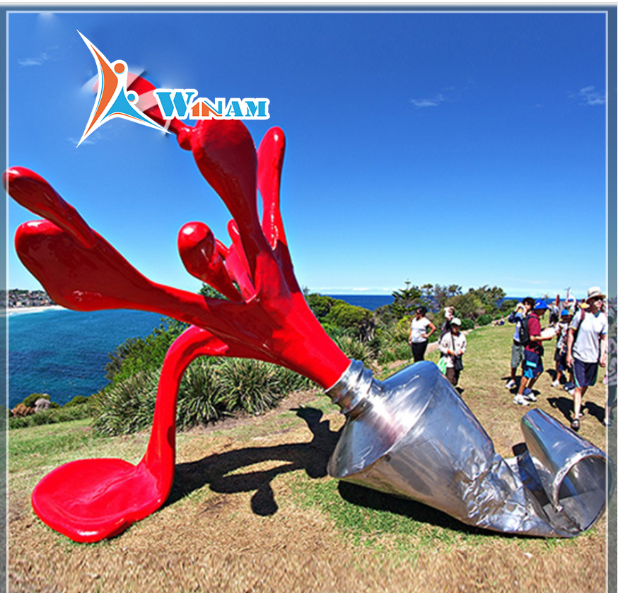 Large paint splash abstract outdoor famous metal sculpture