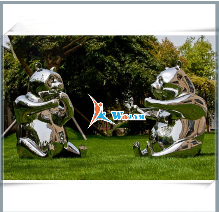 Lovely Stainless Steel Kung Fu Panda Statue