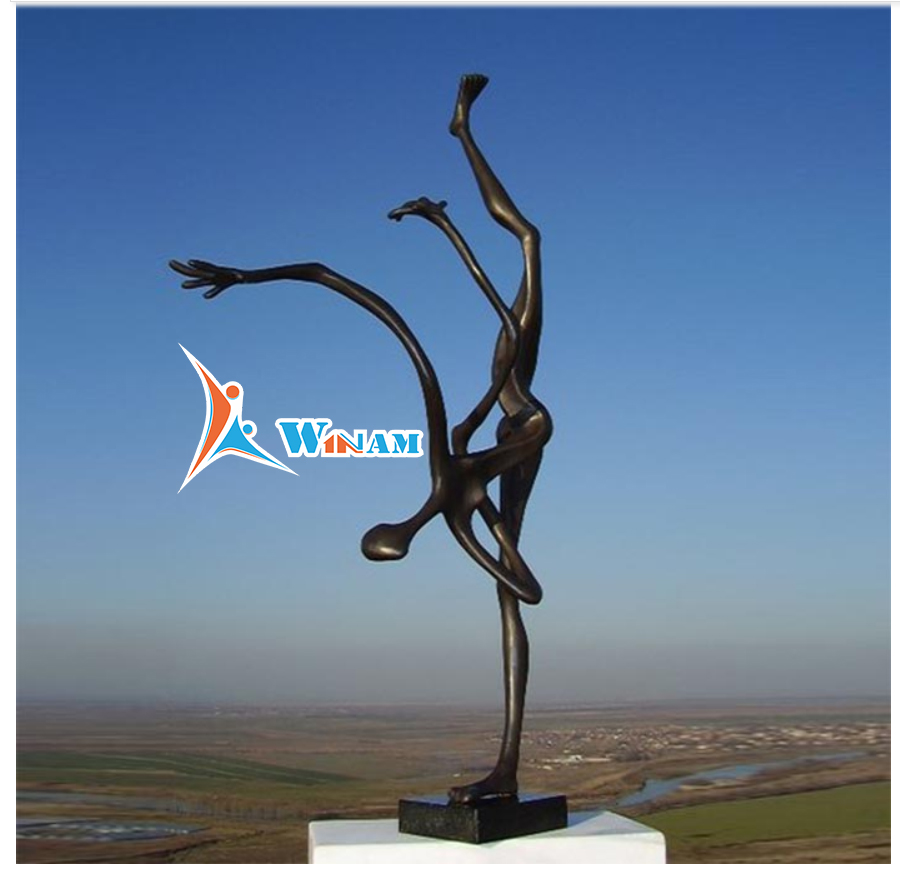 Abstract modern bronze dancer statue for sale